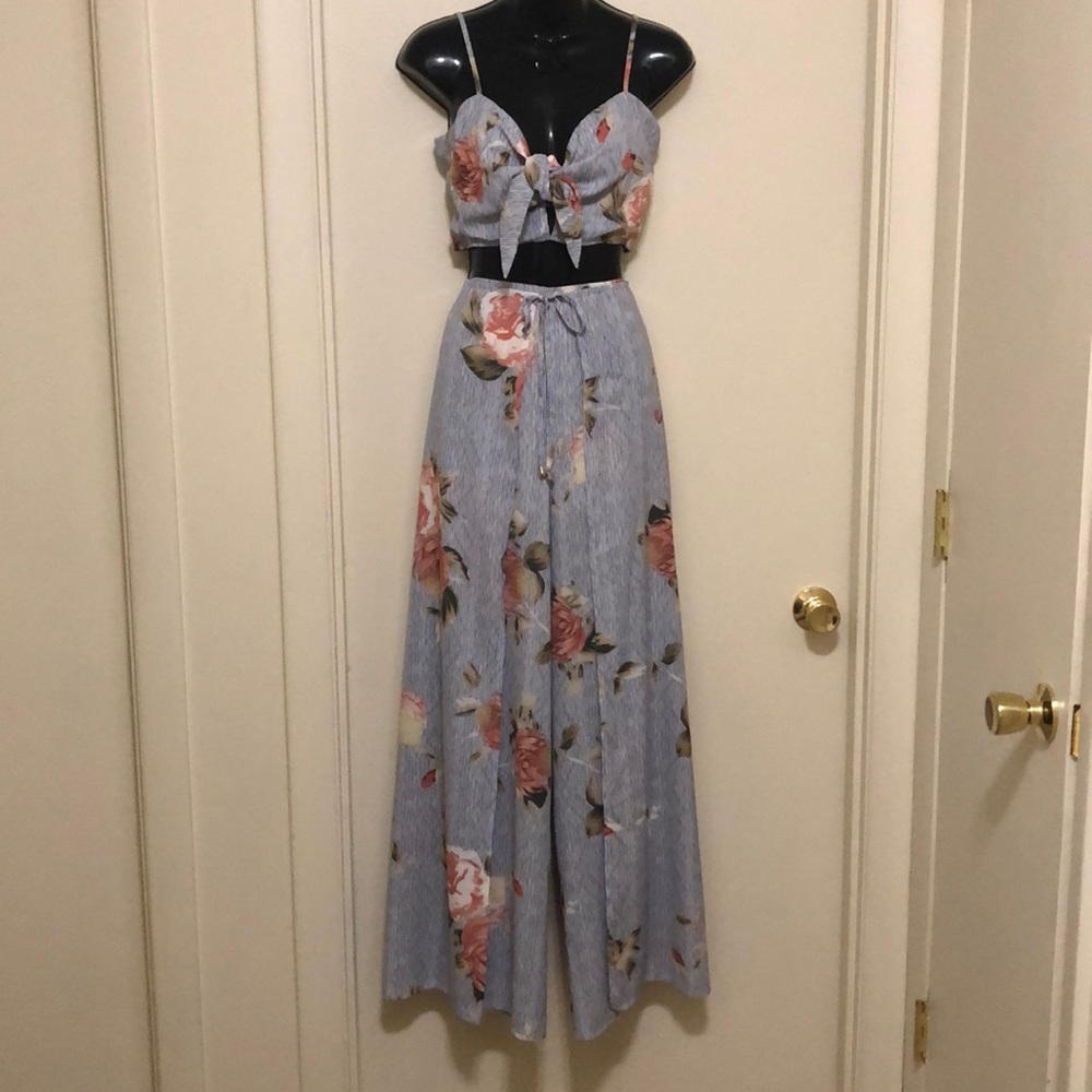 WHO I AM Tropical Open Wrap Around Pants & Top 6